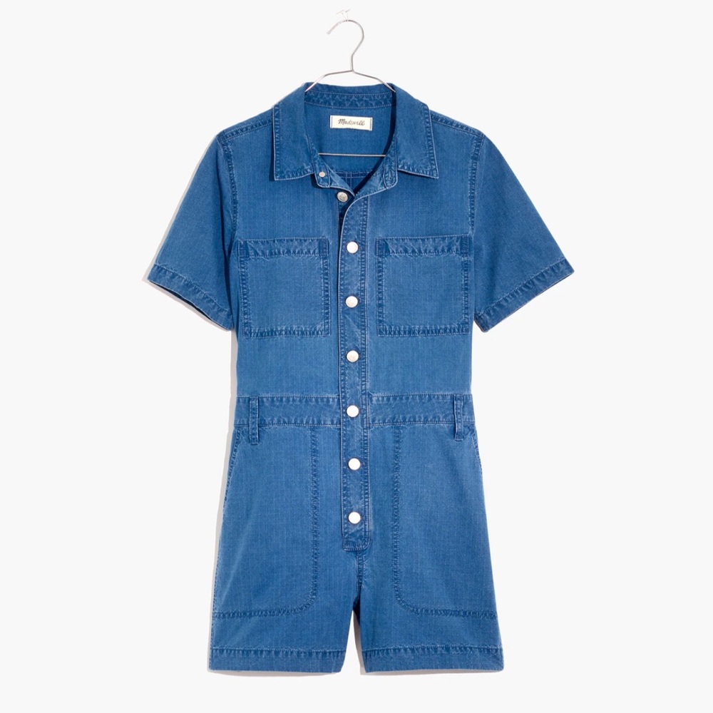 Madewell Indigo Ripstop Coverall Romper size medium NWOT
